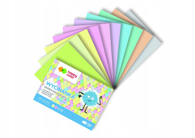 Blok Wycinanka KOLOROWY PASTELOWY A4 10k Papier Happy Color