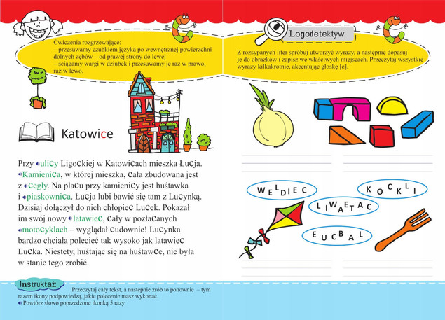 Gimnastyka języka. Czytanki logopedyczne 6-8 lat