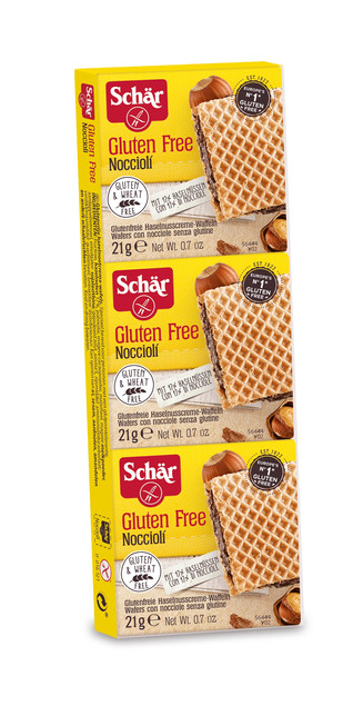 Schar Nocciolí: Bezglutenowe Wafelki z Kremem Orzechowym 3x21g