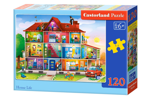 Puzzle 120 Układanka Dom ŻYCIE DOMOWE Domek Rodzina Pokoje Kolory 6+ Castor