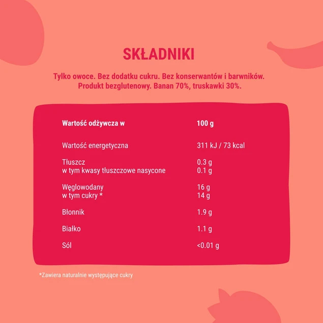 Mus owocowy 100% owoców bez dodatku cukru BOB SNAIL Banan Truskawka 10х120g_5
