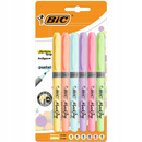 Zakreślacz Szkolny Highlighter PASTEL Grip Biurowy 6 Kolorów BIC