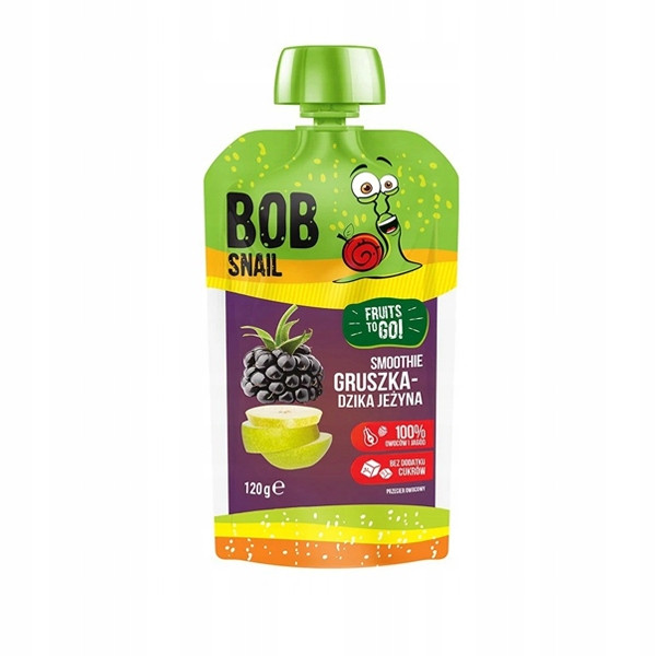 Zestaw 14 musów owocowych Bob Snail bez cukru 120g różne smaki