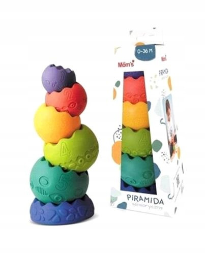 Piramida sensoryczna pastelowa Hencz Toys 26 cm