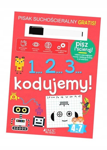 1...2...3... kodujemy! Książka z pisakiem suchościeralnym – Milena Machocka