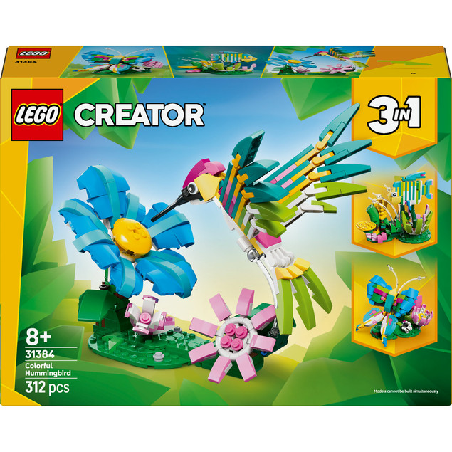 KLOCKI LEGO CREATOR 31384 Dzikie Zwierzęta: Kolorowy Koliber 3w1 Zestaw +8 lat