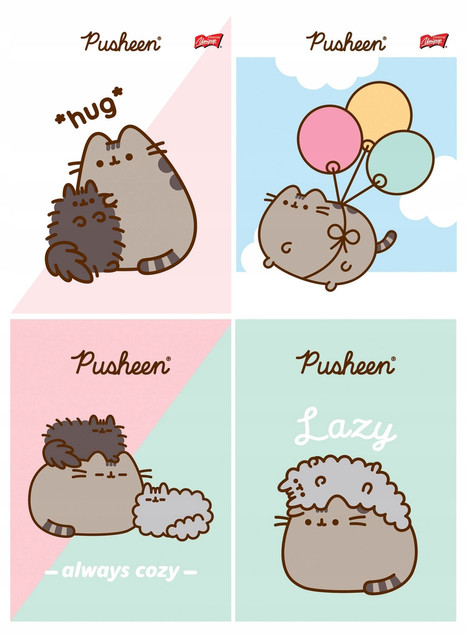 Zestaw 4 zeszytów A5 w kratkę 32 kartki UNIPAP Pusheen