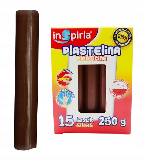Plastelina BRĄZOWA Komplet 15 Lasek Szkolna Plastyczna 250g Inspiria x5