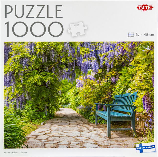 Puzzle Tactic 1000 elementów: Kwitnąca Aleja Wisterii (Wisteria Alley in blossom)