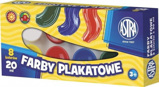 Farby plakatowe 8kol 20ml ASTRA