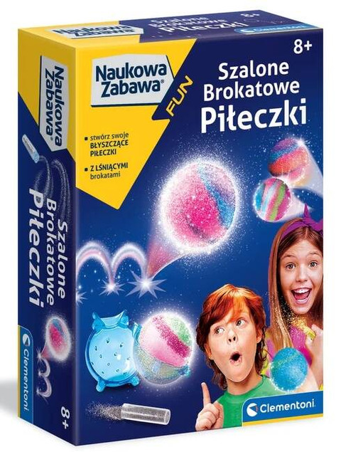 Szalone Piłeczki BROKATOWE Naukowa Zabawa 8+ Clementoni 50702