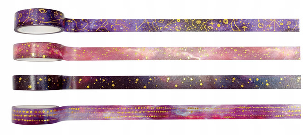 TAŚMA Washi Dekoracyjna GALAXY Kosmiczna Wzór 1 INTERDRUK 15mmx5m