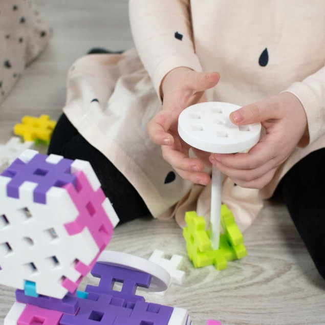 Klocki Meli Maxi Constructor Pink 220 el. Zestaw Konstrukcyjny Różowy