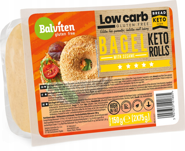 Bułka bezglutenowa Balviten Keto z sezamem 150g