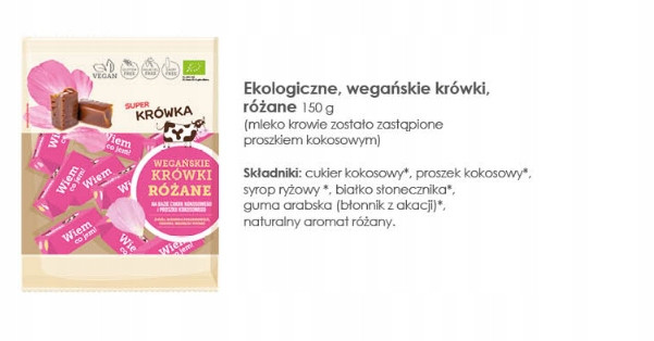 SUPER FUDGIO wege Krówki Bezmleczne o smaku Różanym 150g