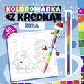 Kolorowanka Zima z kredką (11 kolorów) i Naklejkami