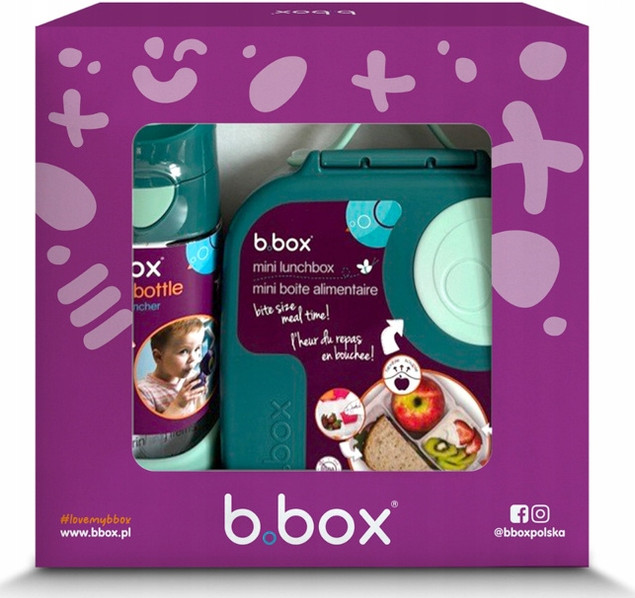 B.Box Zestaw Bidon Tritanowy 450ml i Mini Lunchbox 1L Emerald Forest