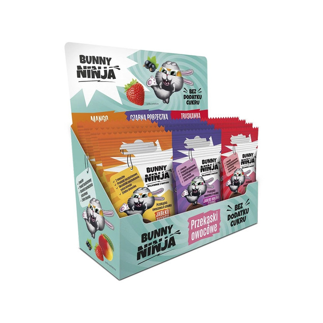 Bunny Ninja Rolls przekąska owocowa mix 18 szt.