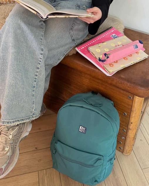 Plecak szkolny Oxford B-You Zielony Petrol 21L z Kieszenią na Laptopa RPET