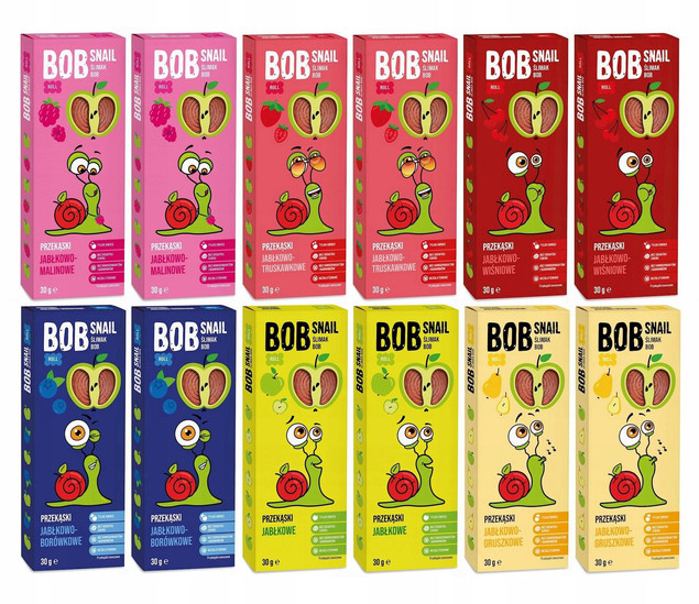 Rollsy Owocowe Bez Cukru Mix Smaków Bob Snail 12x30g