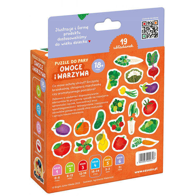 CzuCzu Puzzle do pary Owoce i warzywa 18 mies.+ dwuelementowe