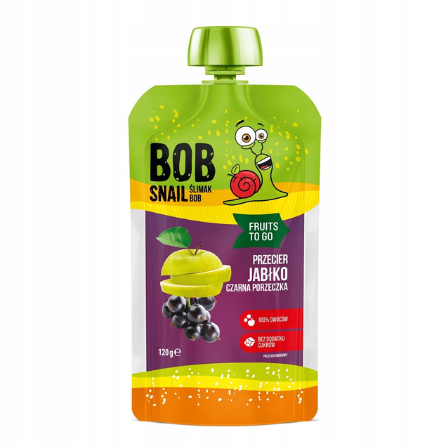 BOB SNAIL Smoothie JABŁKO CZARNA PORZECZKA Bez Dodatku Cukru Mus 120g