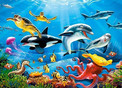 Puzzle 200 Układanka Zwierzęta RYBY Morskie Delfiny Rekiny Żółw 7+ Castor