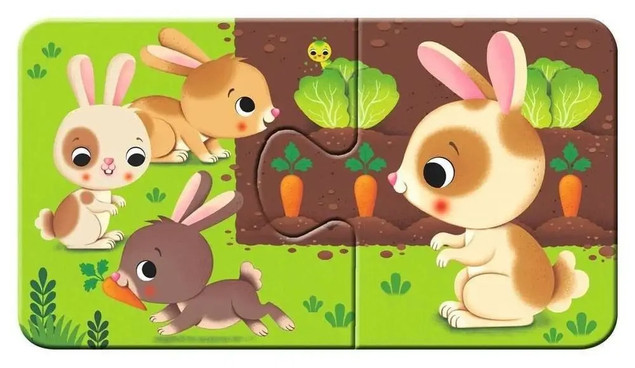 RAVENSBURGER Moje pierwsze puzzle Zwierzęta i młode 9x2 elementy