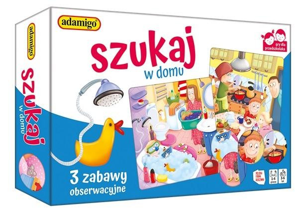 Gra planszowa SZUKAJ W DOMU Adamigo Edukacyjna dla Dzieci 3+