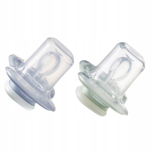 B.Box Smoczek Symetryczny Silikonowy 0-6m Glow 2 szt. Błękit/Szałwia