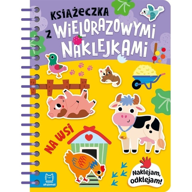 Książeczka z Wielorazowymi Naklejkami 3D Na Wsi dla Dzieci Odklejam Przyklejam