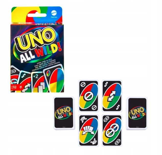 UNO ALL WILD! Dzikie Karty Gra Karciana 7+ Mattel
