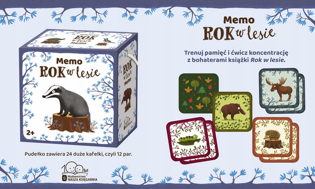 Gra edukacyjna Memory Rok w lesie Memo Emilia Dziubak wyd. Nasza Księgarnia