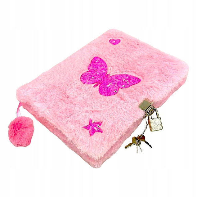 Pluszowy Pamiętnik Z Kłódką Włochacz MOTYLEK Motyl Świecący A5 96k Majewski