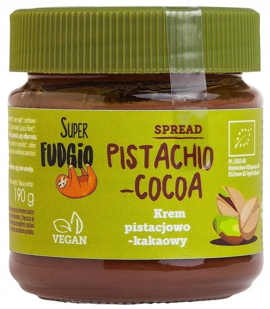 SUPER FUDGIO Wegański krem pistacjowo kakaowy 190 g