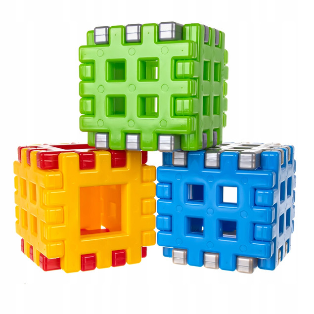 Klocki Konstrukcyjne WAFLE ADUSIE 90 el. KOSTKA 12M+ Mejpol 045758