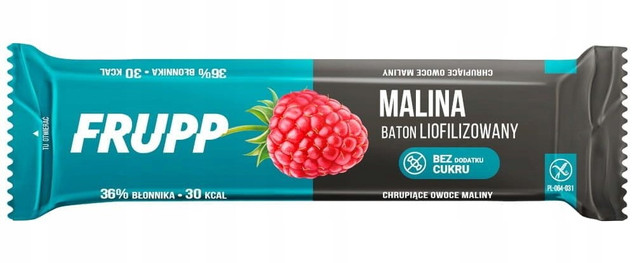 Baton liofilizowany Frupp malinowy 10 g bez cukru bez glutenu
