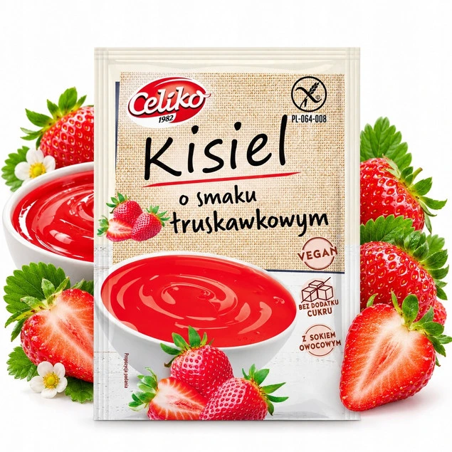 Kisiel Truskawkowy Bez Cukru Bezglutenowy Celiko 40g