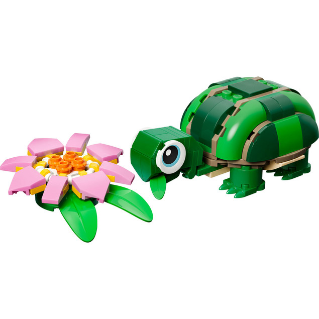LEGO Creator 3 w 1 31377 Żółw i Kwiat Lilii Wodnej – 3w1 Zwierzęta Kameleon Żaba