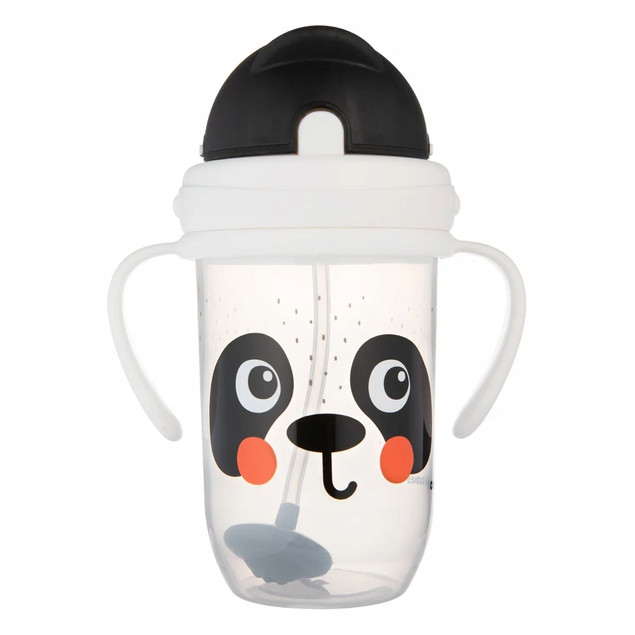 CANPOL Kubek Niekapek z Rurką i Odważnikiem 270ml PANDA BabiesBoo 6M+