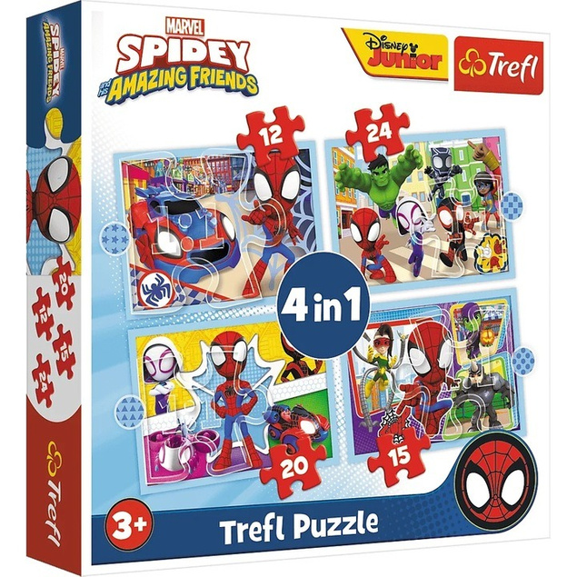 Trefl Puzzle 4w1 Ekipa Spidey'a 34611 