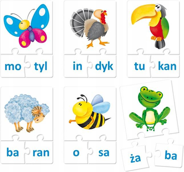 Gra Edukacyjna Układam i Czytam Puzzle Układanka 5+ Adamigo