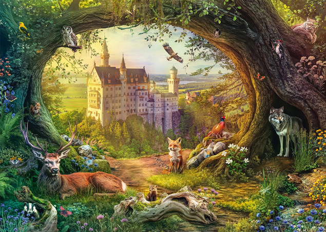 Puzzle 1000 el. Schmidt Spiele Premium Quality Bajkowy Zamek i Magiczny Las