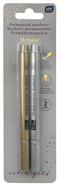 Marker Permanentny Metaliczny ZŁOTY SREBRNY 2,9 mm Zestaw Interdruk