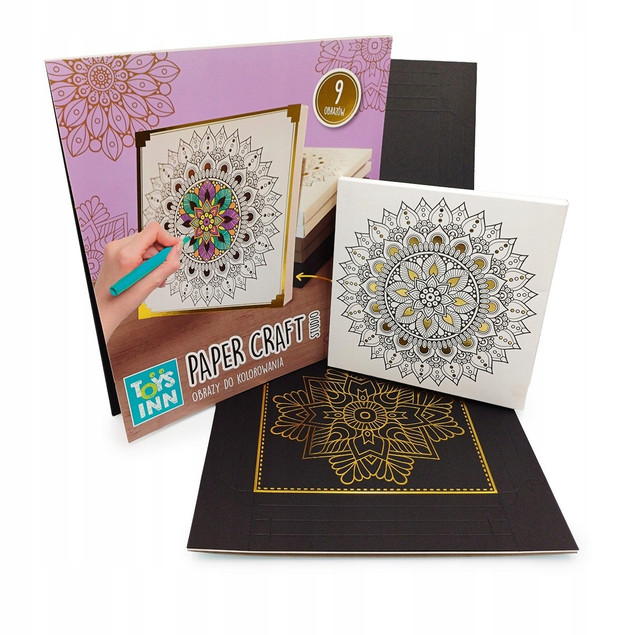 STNUX Obrazy do Malowania Mandali 9szt. Złota Folia Metaliczna DIY