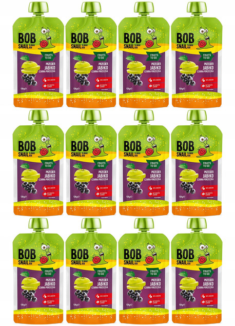 Bob Snail Mus Jabłko Czarna Porzeczka 12x120g