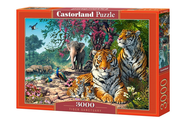 Puzzle 3000 Układanka Zwierzęta TYGRYSY Dzikie Słonie Dżungla 9+ Castorland