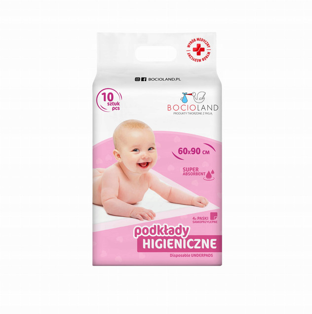 Podkłady higieniczne do przewijania Bocioland 10 sztuk 90x60