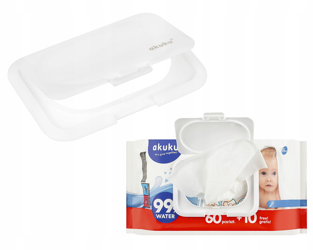 Wielorazowe Wieczko Przyklejany Dyspozytor Do Chusteczek Nawilżanych Akuku