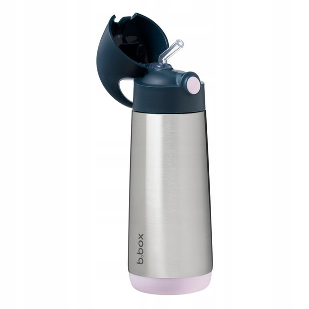 B.box Bidon Termiczny Ze Słomką Indigo Rose 500 ml Stal Nierdzewna